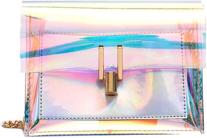 Kanpola Fashion Women Laser Transparent Crossbody Bags Messenger Shoulder Bag Beach Bag Silver