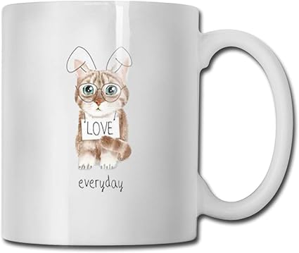 Amazon Co Jp マグカップ ウサギ ネコ 猫 おしゃれ コーヒーカップ ティーカップ コップ 面白い食器 かわいい 大容量 陶器 プレゼント ホーム キッチン
