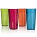Bellevue 20-ounce Break-resistant Plastic Restaurant-quality Beverage Tumblers | Set of 16 in 4 Assorted Colors