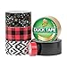 Duck Brand 241794 Printed Duct Tape Single Roll, 1.88 Inches x 10 Yards, Black Gold Geometric