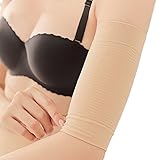 2 Pairs(Black+Nude) Slimming Compression Arm Sleeve Shaper Support Wrap Calories Off,Massage Lose Fat Buster Shaperwear