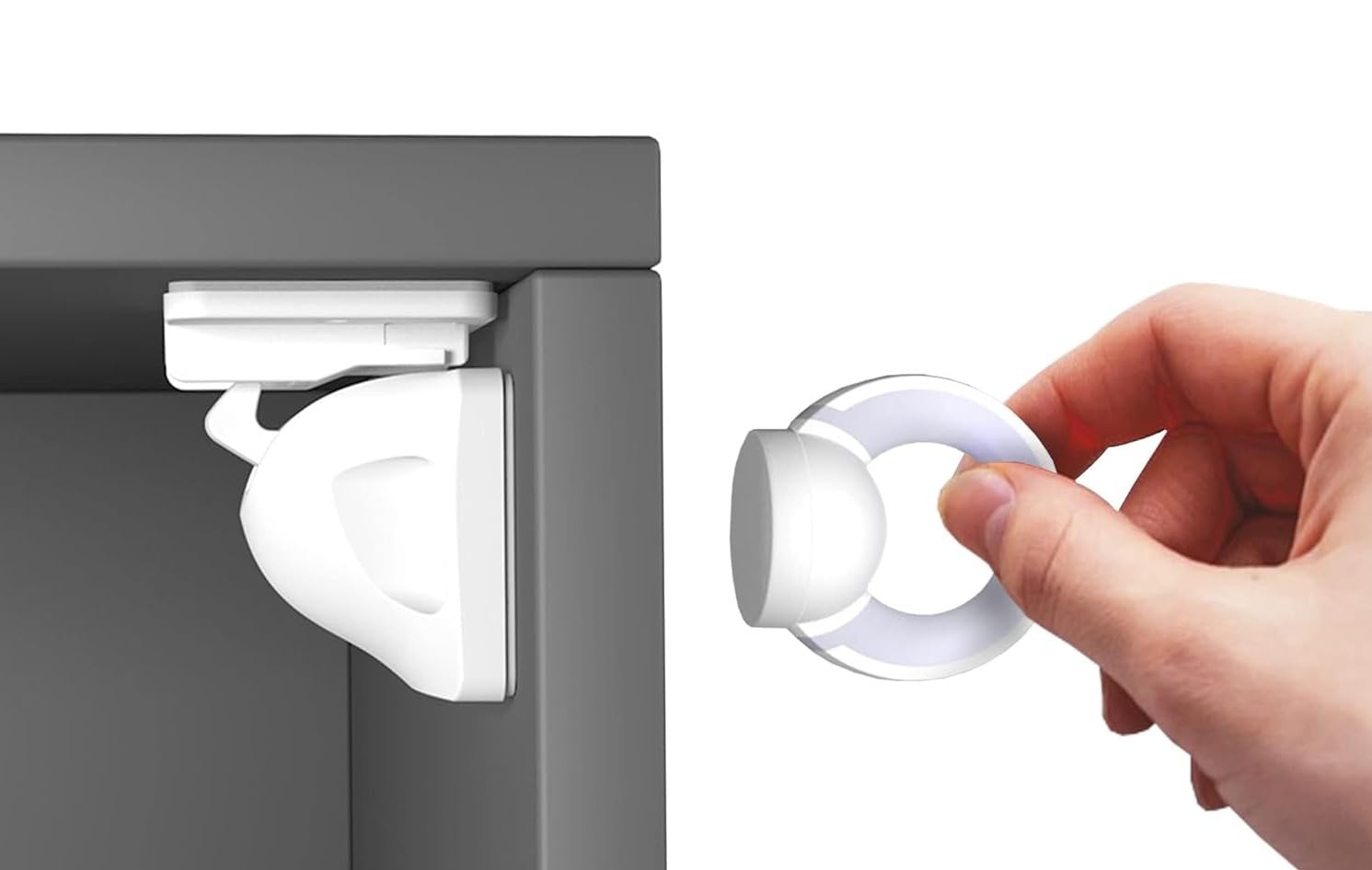 Twistshake Magnetic Baby Key Lock - Pack of 4 | for Cupboard Drawers | Minimalist Design