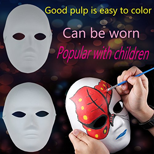 Full Face Handmade Mask Halloween Party Cosplay Carnival Masquerade DIY(6-Pack) - Image 9