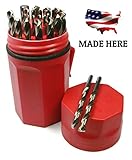 Norseman CN-TECH Cryogenic Nitrided Super Premium 29 Piece Drill Bit Set - Red Ultradex - 47462-135 Degree Split Point - Round Shank With Three Flats
