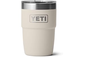 YETI Rambler 8 oz Insulated Coffee Mug with Lid - Stackable Double-Wall Vacuum Insulated Coffee Cup - DuraSip Ceramic Lining 