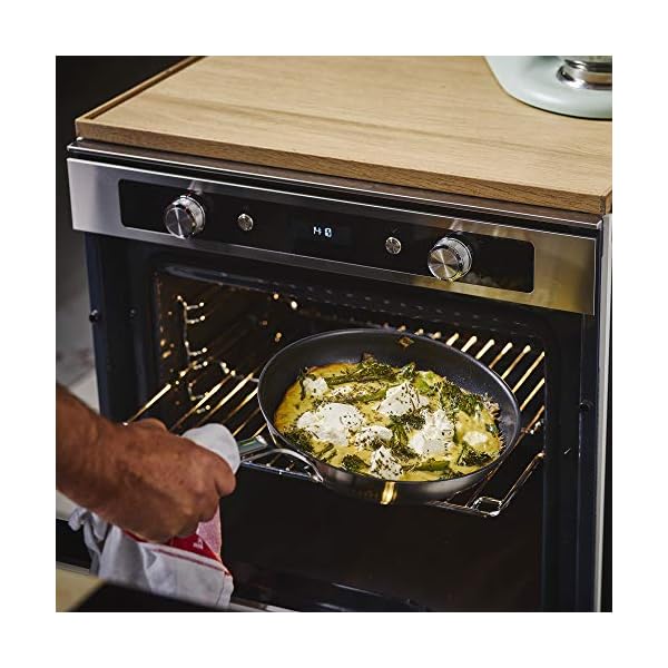 KitchenAid-Skillet-with-2-Side-Handles-and-Lid-Non-Stick-Stainless-Steel-Skillet-Induction-and-Oven-Safe-Cookware-28-cm43-Litres KitchenAid Stainless Steel 3-Layer Non-Stick 28cm/4.3 Litre Sauté Pan, Induction, Oven Safe, Dishwasher Safe, Silver