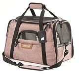 Pawfect Pets Airline Approved Pet Carrier Soft-Sided Cat Carrier and Dog Carrier for Toy Breed/X-Small Dogs and Cats, Fits Underneath Airplane Seat. Comes with Two Fleece Pet Mats. (Blush Tan)