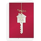 The Gallery Collection, 5 Count Card Pack, New Home Cards with Foil Lined Envelopes (Happy New Home Key)