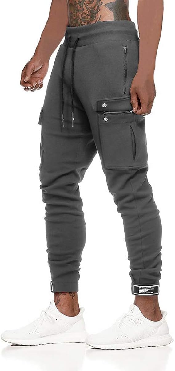 Amazon Mech Eng メチーエング ジョガーパンツ メンズ トレーニングウェア 多ポケット 筋トレ パンツ ジムウェア スリム スウェット パンツ フィットネス スウェットパンツ 通販