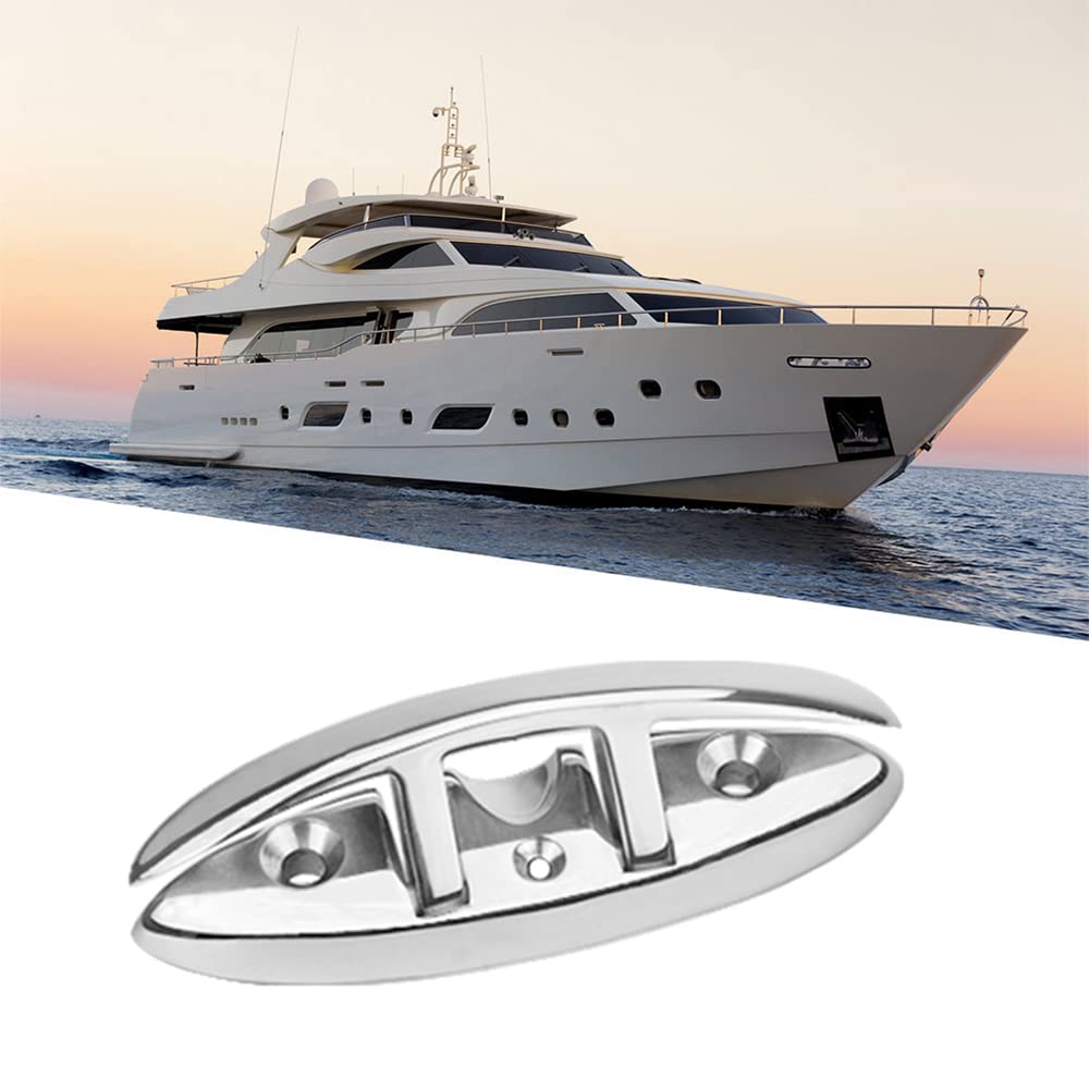 Niciksty Boat Cleats, Marine Boat Flip Up 6 InchFolding Cleat Dock, Stainless Steel Mooring Boat Cleat for Boat Marine Kayak and Dock