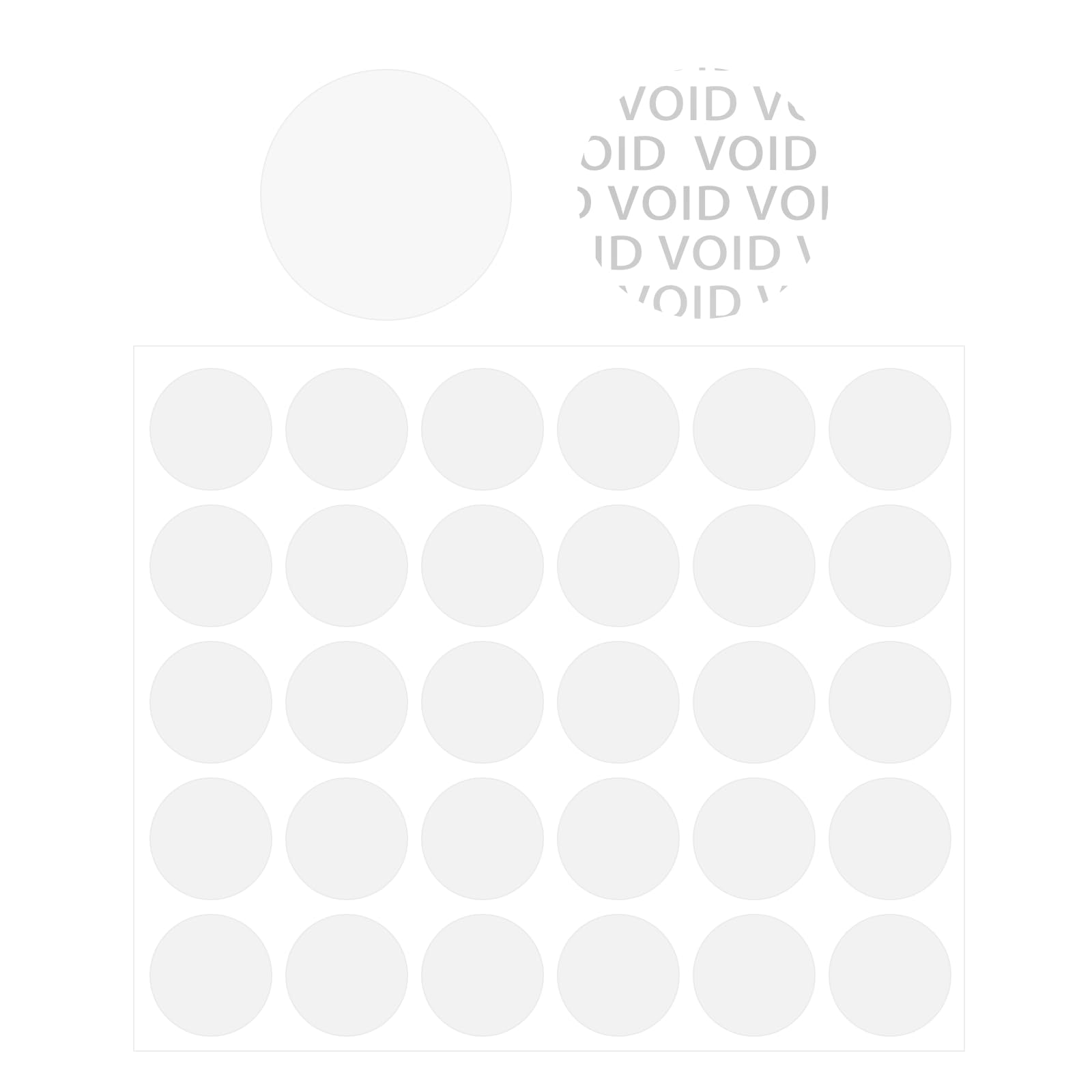 1 inch Round Transparent Blank Tamper Evident