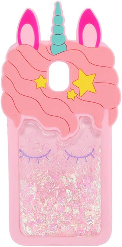 Quicksand Unicorn Samsung J3 2018 Case,Awin 3D Cute Unicorn Kids Girls Women Bling Glitter Soft Silicone Rubber Case for Samsung Galaxy J3 2018/J3 Orbit/J3 Achieve/Express Prime 3/Amp Prime 3
