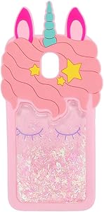 Quicksand Unicorn Samsung J3 2018 Case,Awin 3D Cute Unicorn Kids Girls Women Bling Glitter Soft Silicone Rubber Case for Samsung Galaxy J3 2018/J3 Orbit/J3 Achieve/Express Prime 3/Amp Prime 3