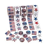 Fun Express Patriotic Rolls of Stickers Assortment - 5 Rolls