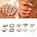 Rings Set;START 10PCS/Set Bohemian Totem Crystal Rings
