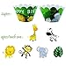 24pcs Jungle Animals Happy Birthday Cupcake Toppers + 24pcs Cupcake Wrappers for Woodland Garland Forest Theme Party Supplies