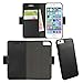 iPhone 6/6s Plus Detachable Folio Leather Case, Yowosmart Genuine Leather Card Slot Holder Cash Pocket with Kickstand Works with Car Magnetic Holder Slim Soft for Apple iPhone 6/6s Plus 5.5 Inch Black