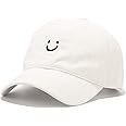 Umeepar Smile Face Baseball Cap for Women Men Adjustable Low Profile Unstructured Cotton Dad Hat