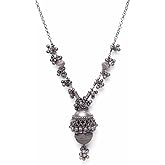 Siddhatva Indian Ethnic Traditional Afghani Antique Statement Silver Oxidized Boho Necklace Jewelry