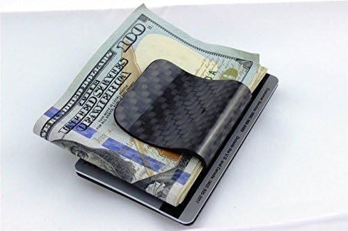 Carbon Fiber Rfid Blocking Double Sided Money Clip Card Holder Wallet W5