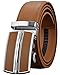 Leather Belts for Men's Ratchet Dress Belt Black Brown with Automatic Buckle