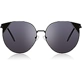 DUCO Oversized Cat Eye Sunglasses for Women Retro Round Polarized Sun Glasses UV400 Protection W018