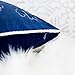 Homey COZY Embroidery Blue Velvet Throw Pillow Cover, Merry Christmas Series Snowflake Luxury Soft Fuzzy Cozy Warm Slik Gift Square Couch Cushion Pillow Case 20 x 20 Inch, Cover Only