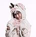 Marlong Girls Kids Crochet Cartoon Unicorn Winter Hat with Scarf Pocket Hooded Knitting(Pink)