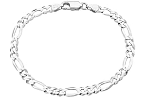 Savlano 925 Sterling Silver Solid Italian Figaro, Rope,Herringbone, Curb, Ball Bead, Snake, Mariner Chain Anklet for Women & Girls, Comes in 0.8mm - 5mm Gift Box