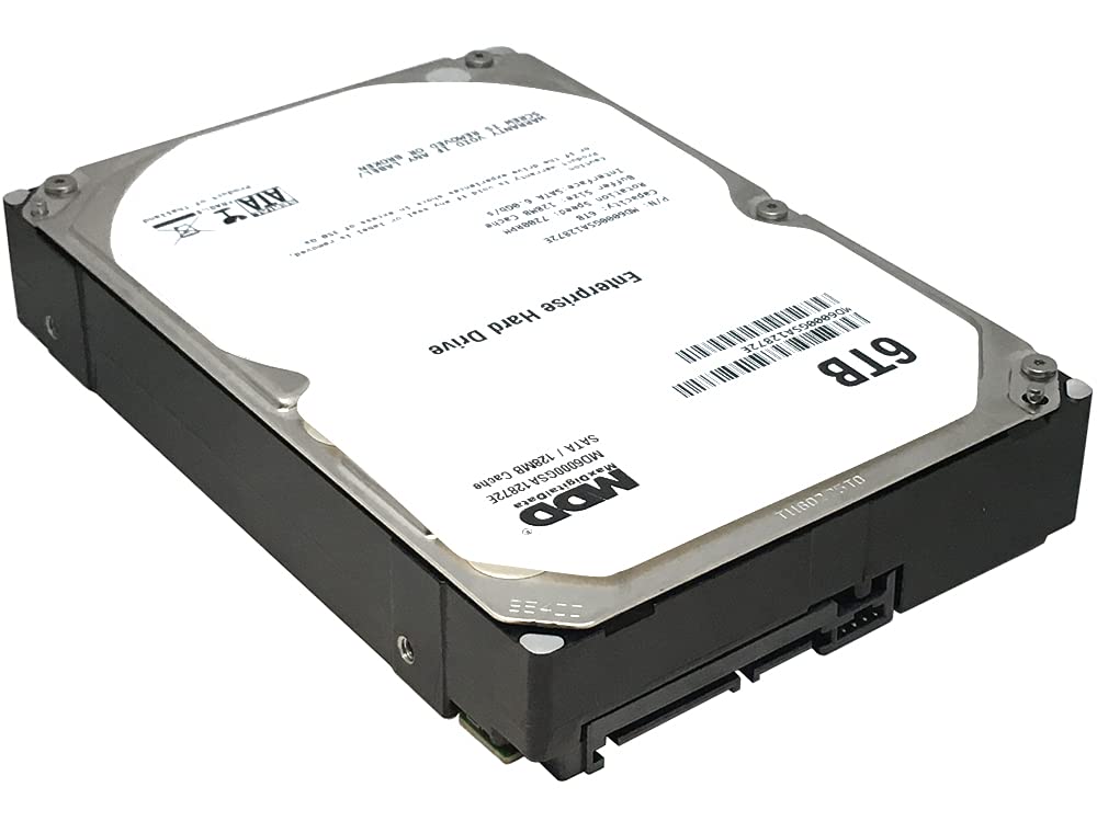 MDD MAXDIGITALDATA MaxDigitalData (MD6000GSA12872E) 6TB 7200RPM 128MB Cache SATA 6.0Gb/s 3.5-inch Internal Hard Drive (Enterprise Grade) - 3 Years Warranty (Renewed)
