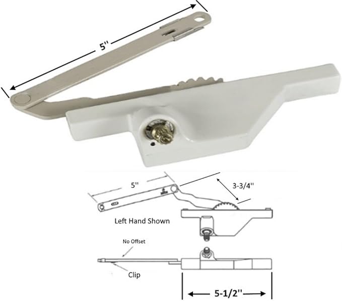 Truth Hardware Dyad Casement Window Operator with 5" Link, Window