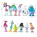 Babylian Trolls Dolls, Set of 12pcs Trolls Dolls, 3-6cm Tall Movie Trolls Action Figures Cake Toppers, Come with Storage Bag