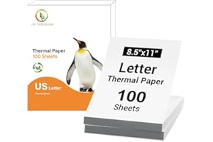 GV VERDEGEN Thermal Printer Paper 8.5 x 11 Inch,Thermal Paper 8.5 x 11 Compatible with Portable Printer M08F-Letter, M832, M834, MT800,100 Sheets