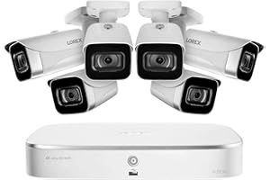 Lorex 4K 16-Camera Capable (8 Wired + 8 Fusion Wi-Fi) 2TB NVR System with 6 Weatherproof Bullet Cameras (White)