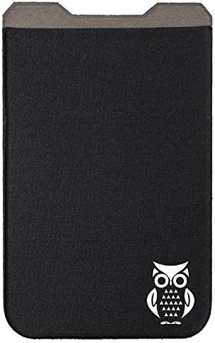 Sincase Extra Tall Stick-on Card Holder for Back of Phone Secure Full Cover Self Adhesive Credit Card Wallet Sticker Pocket Universally fits iPhone, Samsung, Most Smartphones &amp; Cases, Owl