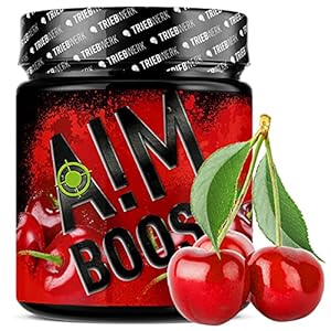 Aim Boost by Triebwerk, Honingmeloen, 400 g, 80 porties, 124 mg cafeïne, L-theanine, bijna suikervrij, met vitaminen..