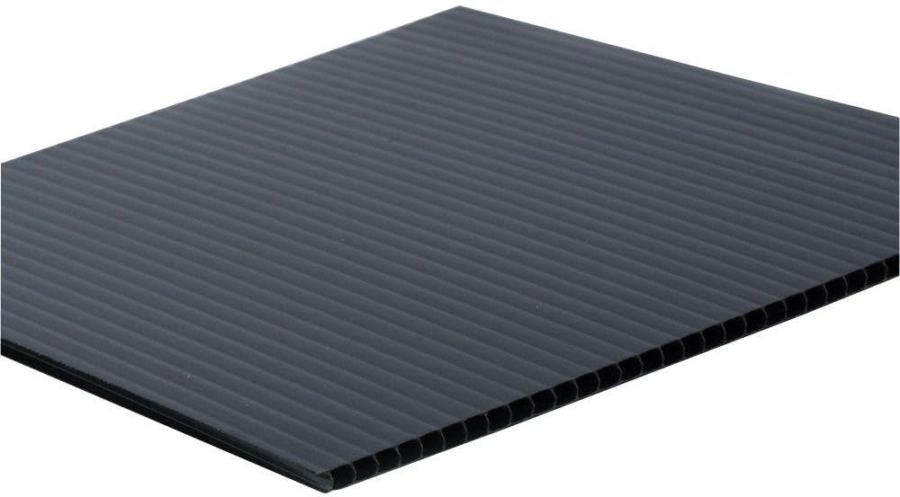 5 A1 sheets of Black Correx plastic fluted sheet display board 840mm x