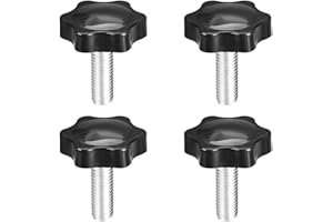 uxcell Clamping Screw Knob, 38mm Dia Plum Hex Shaped Grips Star Knob M10 x 25mm Male Thread, 4pcs