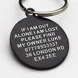 Padding Paws Personalised Engraved Dog Tag Black Round S view 2