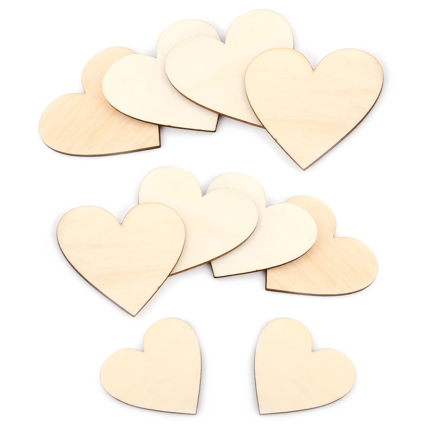 Wood Hearts 10Pcs Rustic Wooden Hearts 80mm/3.15inch For DIY Crafting And Decoration - Unfinished Heart Shaped Wood Discs Perfect For Wedding Festivals Home Decor Painting And Writing