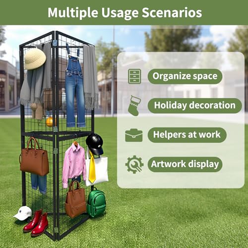 DEYEGELEA Gridwall Foldable Billboard - Pack of 3 2x5ft (61x152cm) Heavy Duty Z Wire Mesh Wall Panels for Retail Shop, Trade Show, Pop Up Store, Display Stand