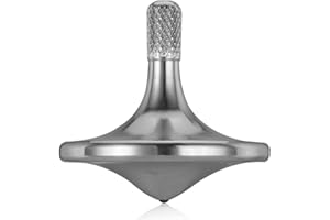 CHEETOP Precision Metal Spinning Top, Spin Smooth for A Long Time, Best Spin Time Over 8 Minutes, Perfect Balance Well Made EDC Desktop Gyro Toy for Office for Adults | Unique Gift (Silver)