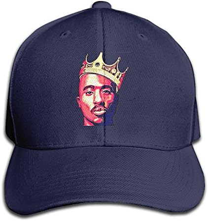 Women's Hats 2pac Tupac Shakur Maxresdefault Navy Flat Fitted Cap