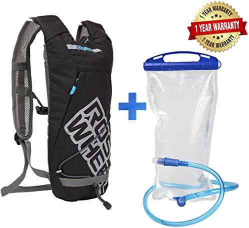Hydration Pack with 2L Bladder - Lightweight Hydration Backpack for Running and Cycling and Hiking (BLACK)