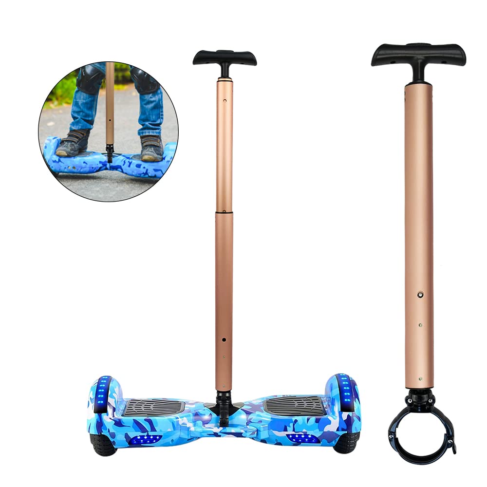 Locisne Stretchable Aluminum Alloy Balance Scooter Handlebar for 6.5CM (2.56") Diameter Roller Two Wheel Scooter, Beginner Electric Hoverboard Stand, Smart Hoverscooter Support Handlebar (Yellow)