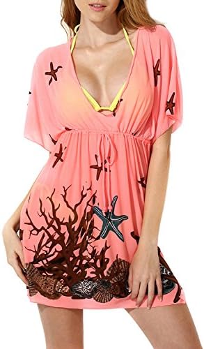 Swimsuit Cover Up for Women Loose-Fitting Swim Beach Dress for Sunshine Protection by Coynal