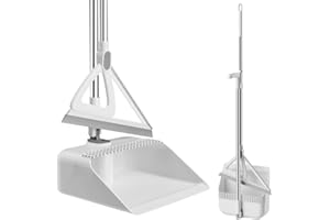 Household Broom with Dustpan, Magic Silicone Broom, Magic Broom with Extra-Long Adjustable Aluminum Handle for Floor, Glass, 