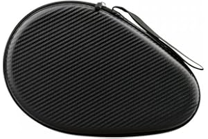 MiOYOOW Table Tennis Racket Case, Hard Shell Ping Pong Storage Bag Ping Pong Paddles Case with Zipper Can Hold 2 Short-Handled Rackets or 1 Long-Handled Racket