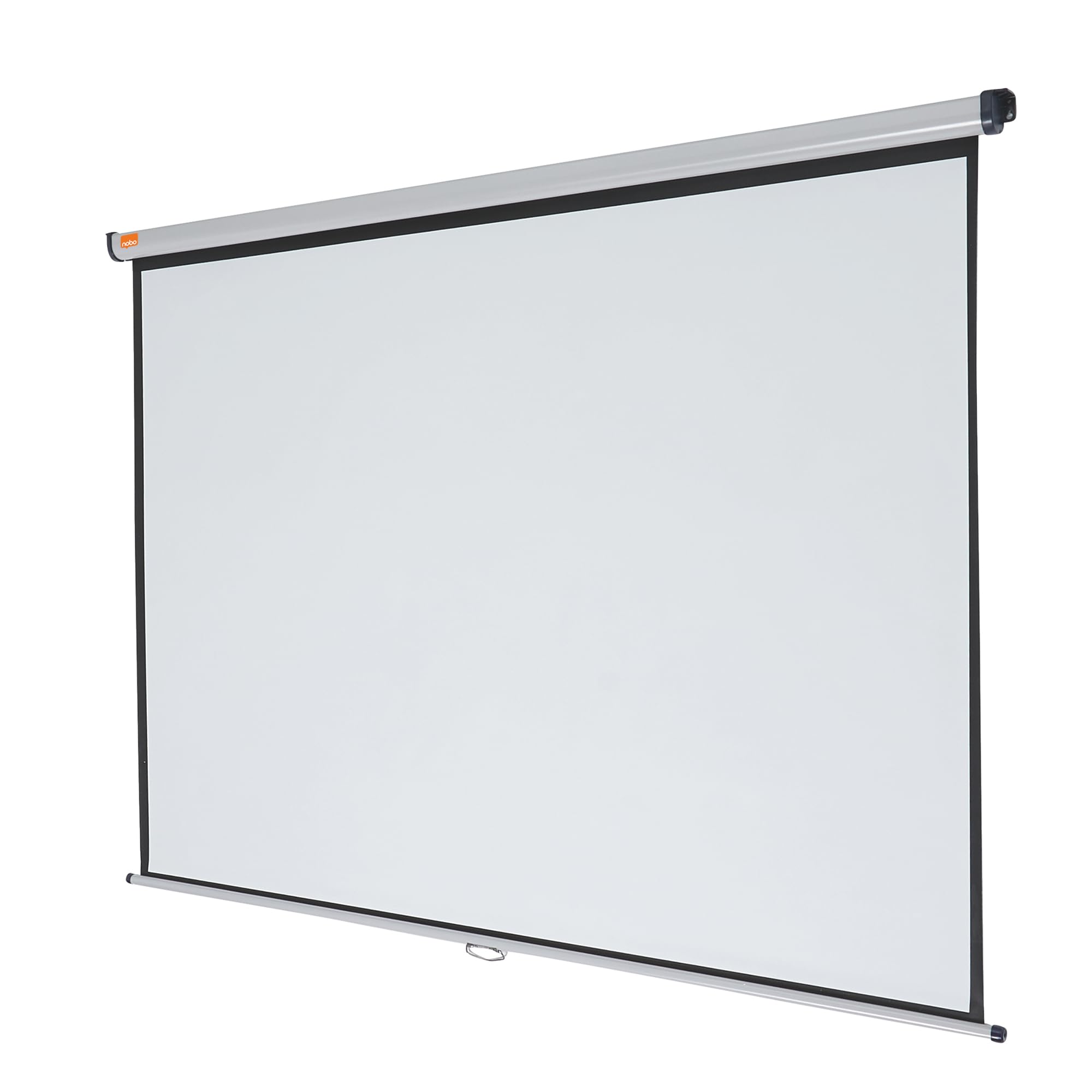 Nobo Wall & Ceiling Mount Projection Screen, Portable Lightweight Hanging Matte White Projector Surface, Wide Screen, Adjustable Height, Manual Pull Down, 2350x1760mm, 1902394