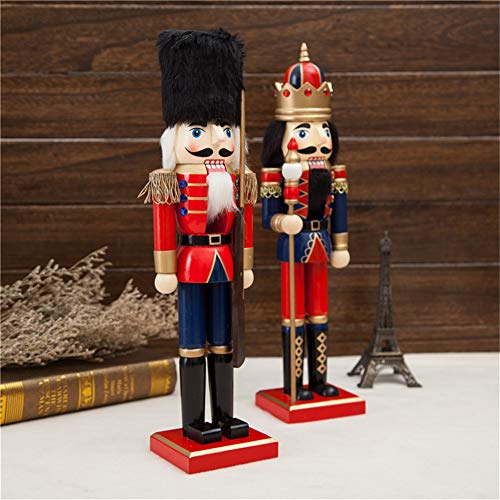 SOWATT Soldier Nutcracker With Rifle, Solid Wood Nutcracker Soldier